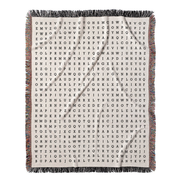 Green Thumb Word Search, 50x60 Woven Throw Blanket, Hidden#color-of-hidden-words_hidden