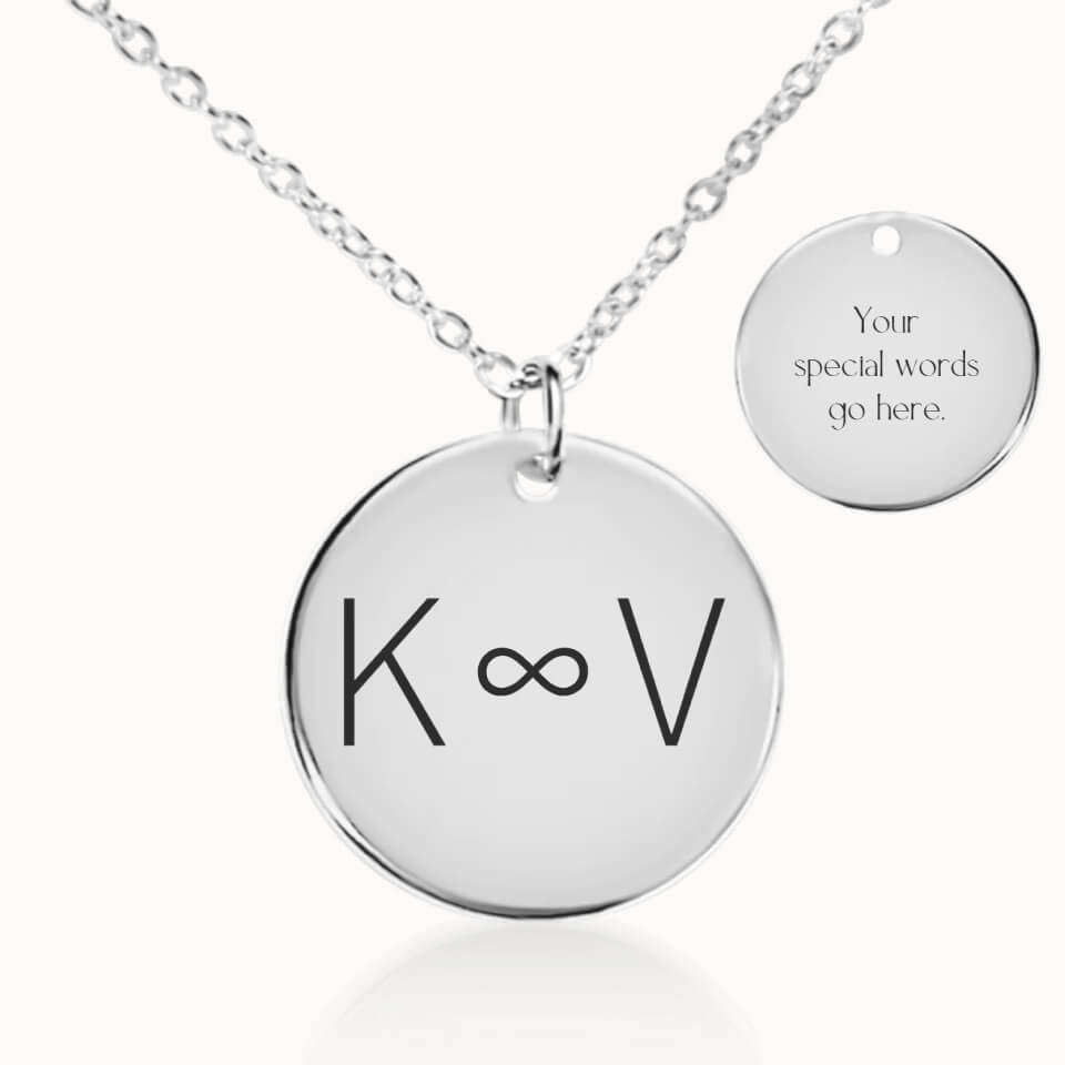 Classic Couples Initial Necklace in Silver, Personalized Gift, Designed With Meaning