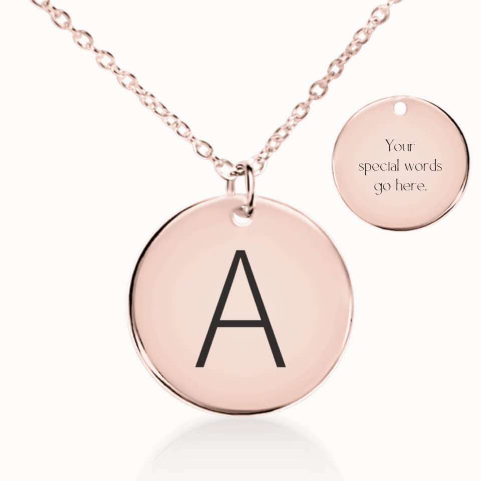 Classic Initial Name Necklace in Rose Gold, Personalized Gift, Designed With Meaning