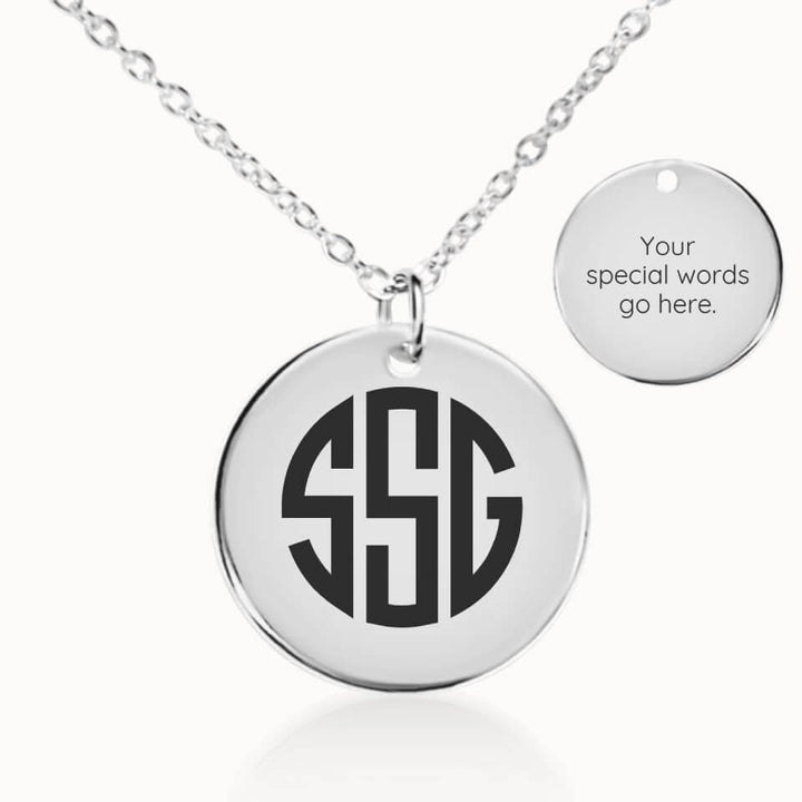 Classic Monogram Necklace in Silver, Personalized Gift, Designed With Meaning