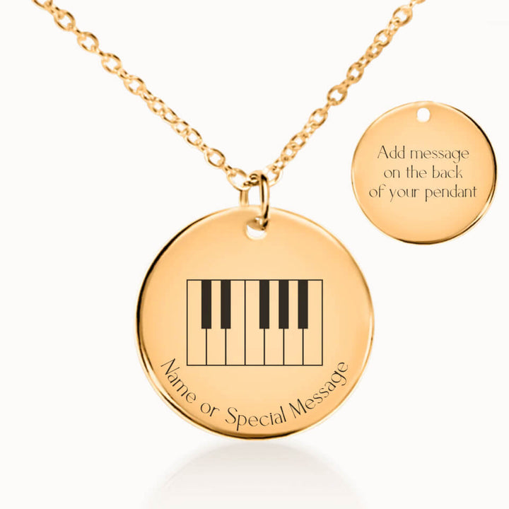 Classic Piano Necklace in Gold, Personalized Gift, Designed With Meaning