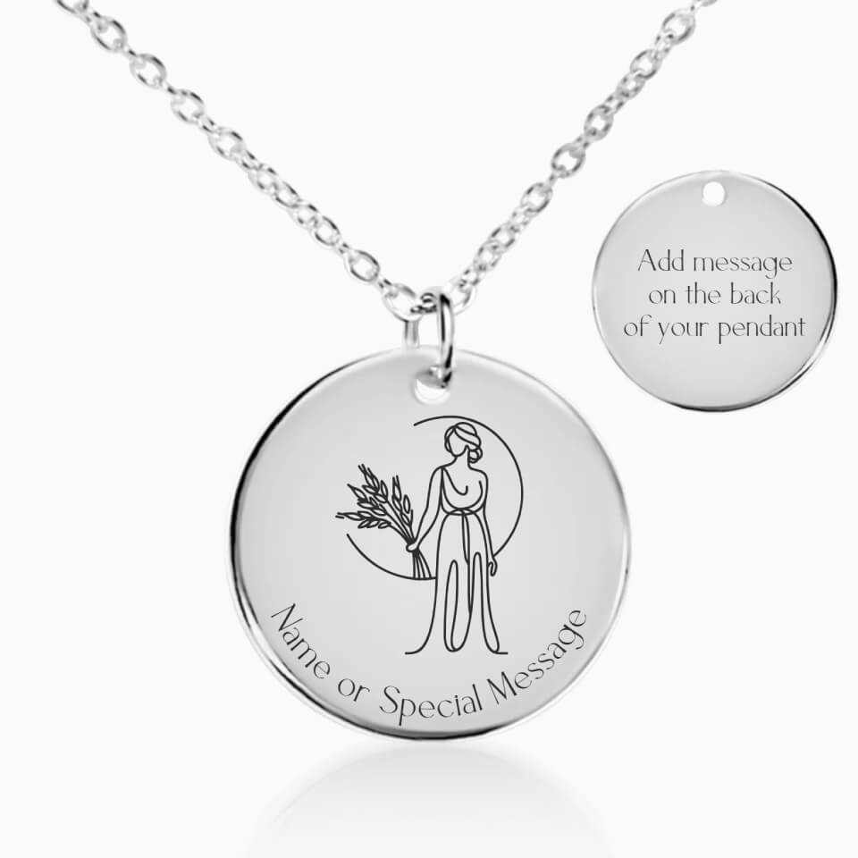 Classic Virgo Zodiac Necklace in Silver, Personalized Gift, Designed With Meaning