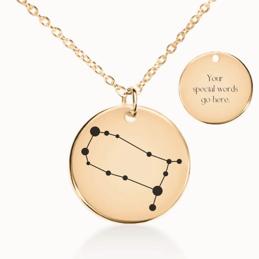 Classic Zodiac Constellation Necklace in Gold, Personalized Gift, Designed With Meaning