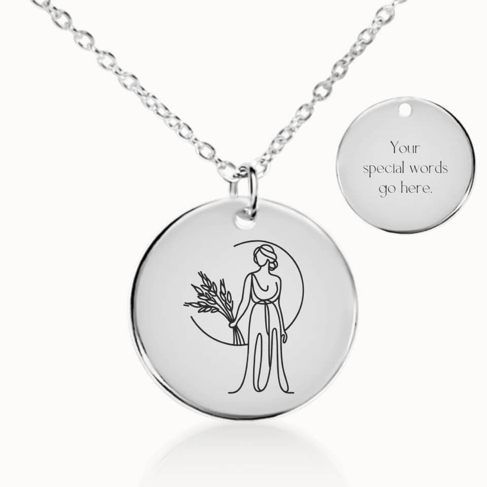 Classic Zodiac Sign Necklace in Silver, Personalized Gift, Designed With Meaning