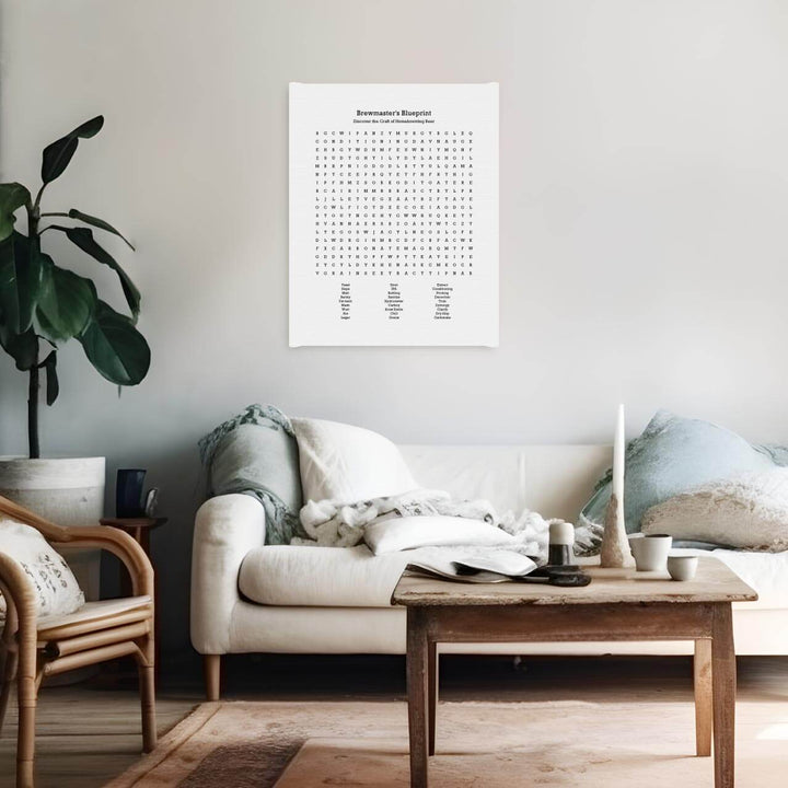 Custom Homebrewing Word Search Art Print, Styled#color-finish_wrapped-canvas
