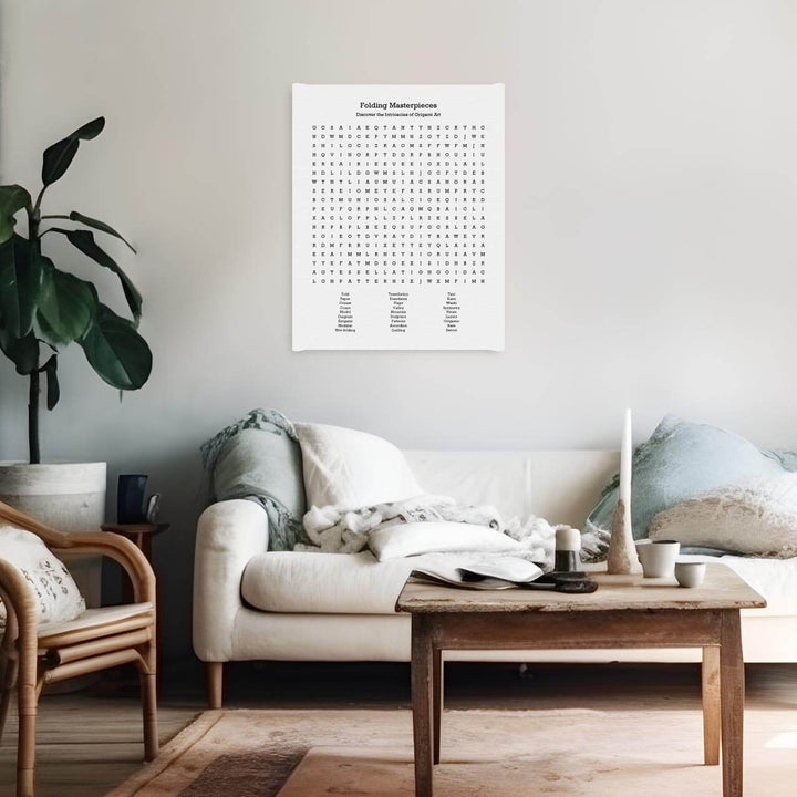 Custom Oragami Word Search Art Print, Styled#color-finish_wrapped-canvas