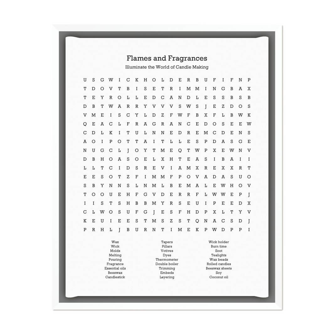 Custom Candle Making Word Search Art Print#color-finish_white-floater-frame