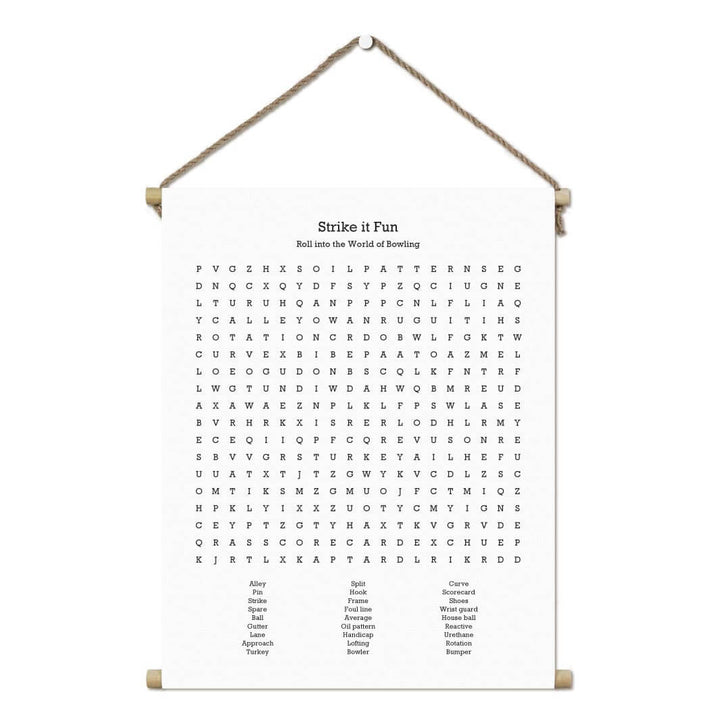 Custom Bowling Word Search Art Print#color-finish_hanging-canvas