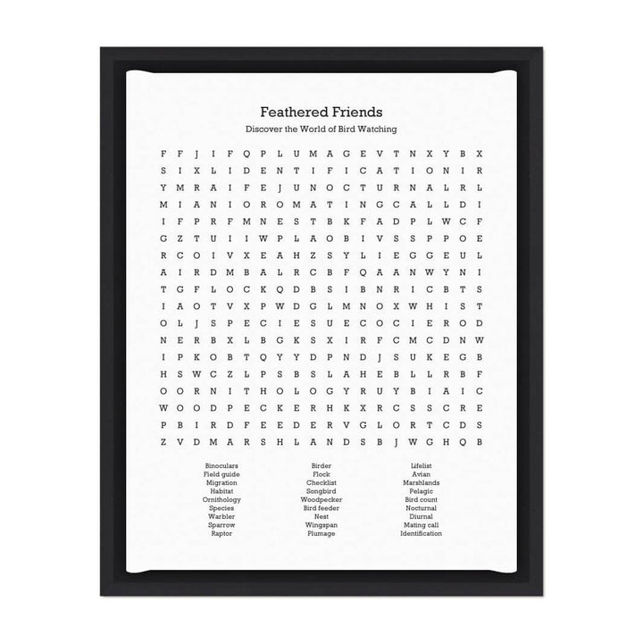 Custom Birding Word Search Art Print#color-finish_black-floater-frame