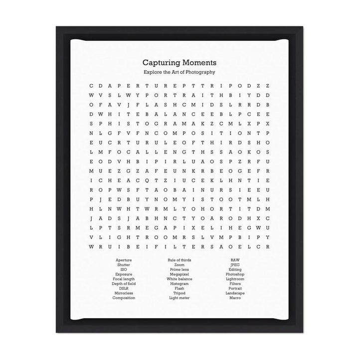 Custom Photography Word Search Art Print#color-finish_black-floater-frame