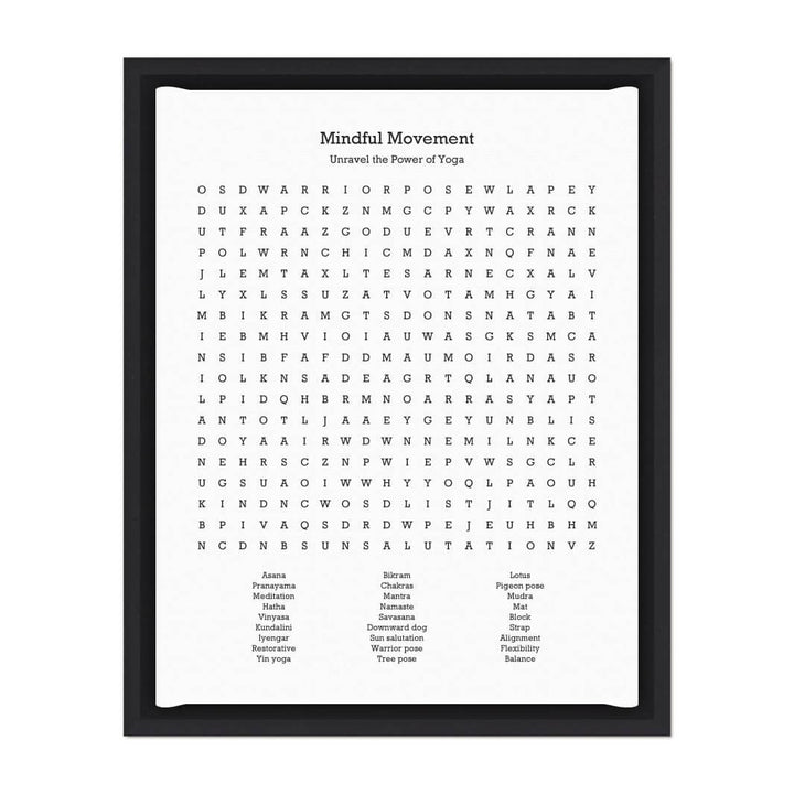 Custom Yoga Word Search Art Print#color-finish_black-floater-frame