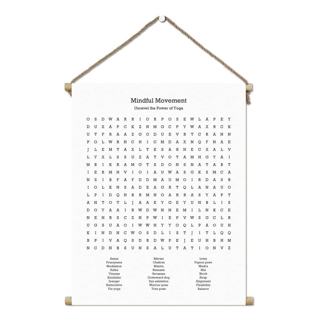 Custom Yoga Word Search Art Print#color-finish_hanging-canvas