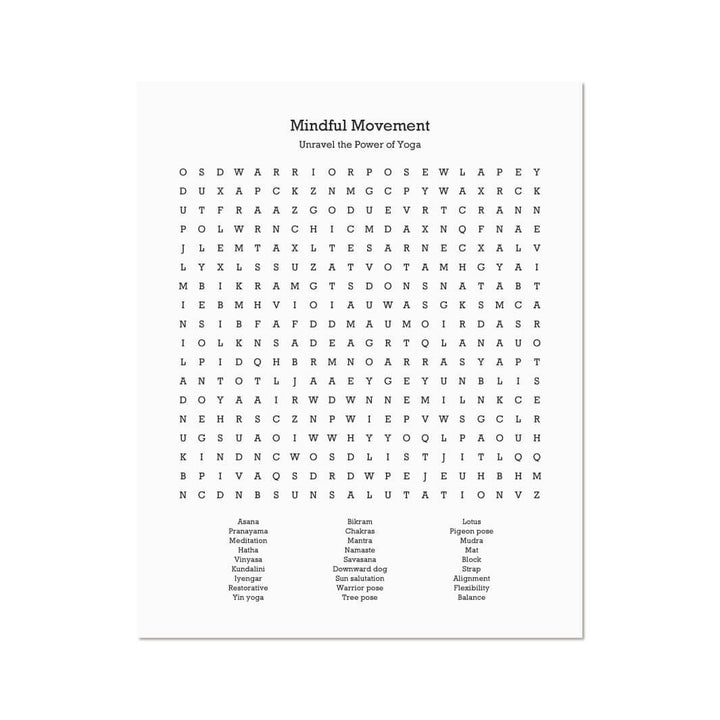 Custom Yoga Word Search Art Print#color-finish_unframed