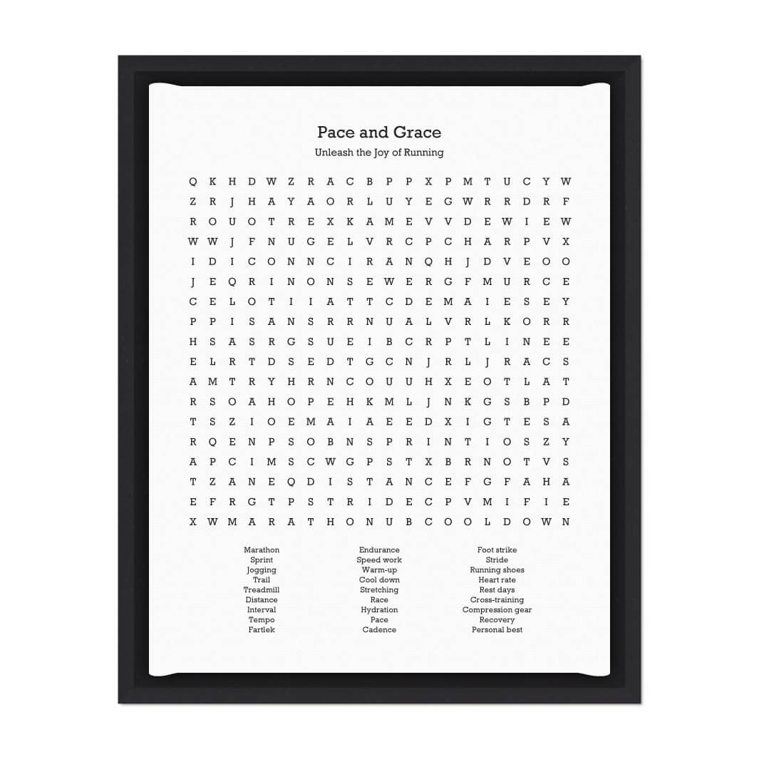 Custom Running Word Search Art Print#color-finish_black-floater-frame