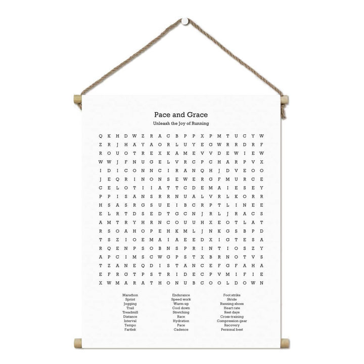 Custom Running Word Search Art Print#color-finish_hanging-canvas