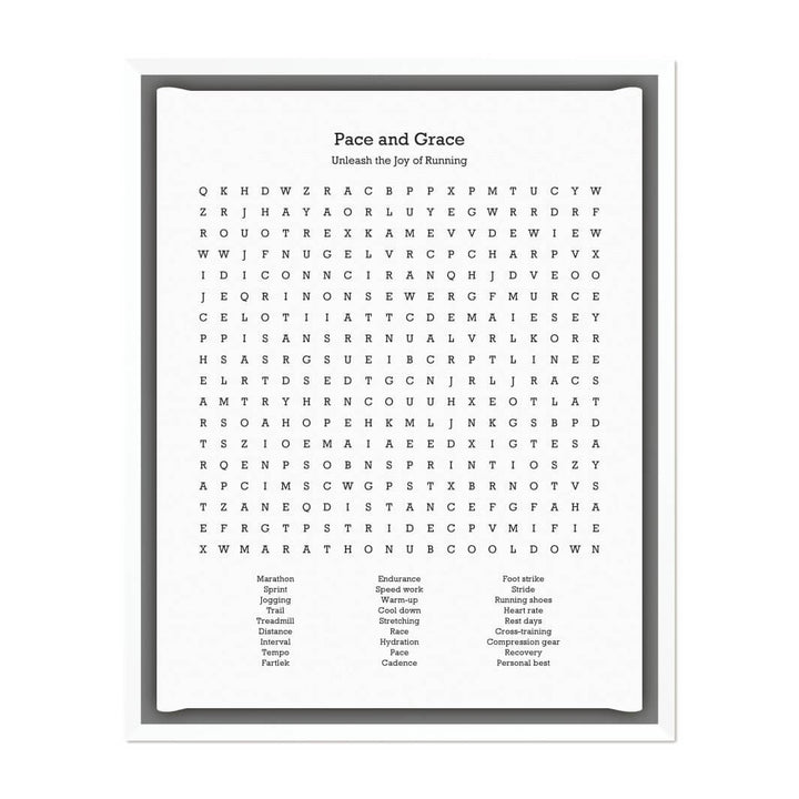Custom Running Word Search Art Print#color-finish_white-floater-frame