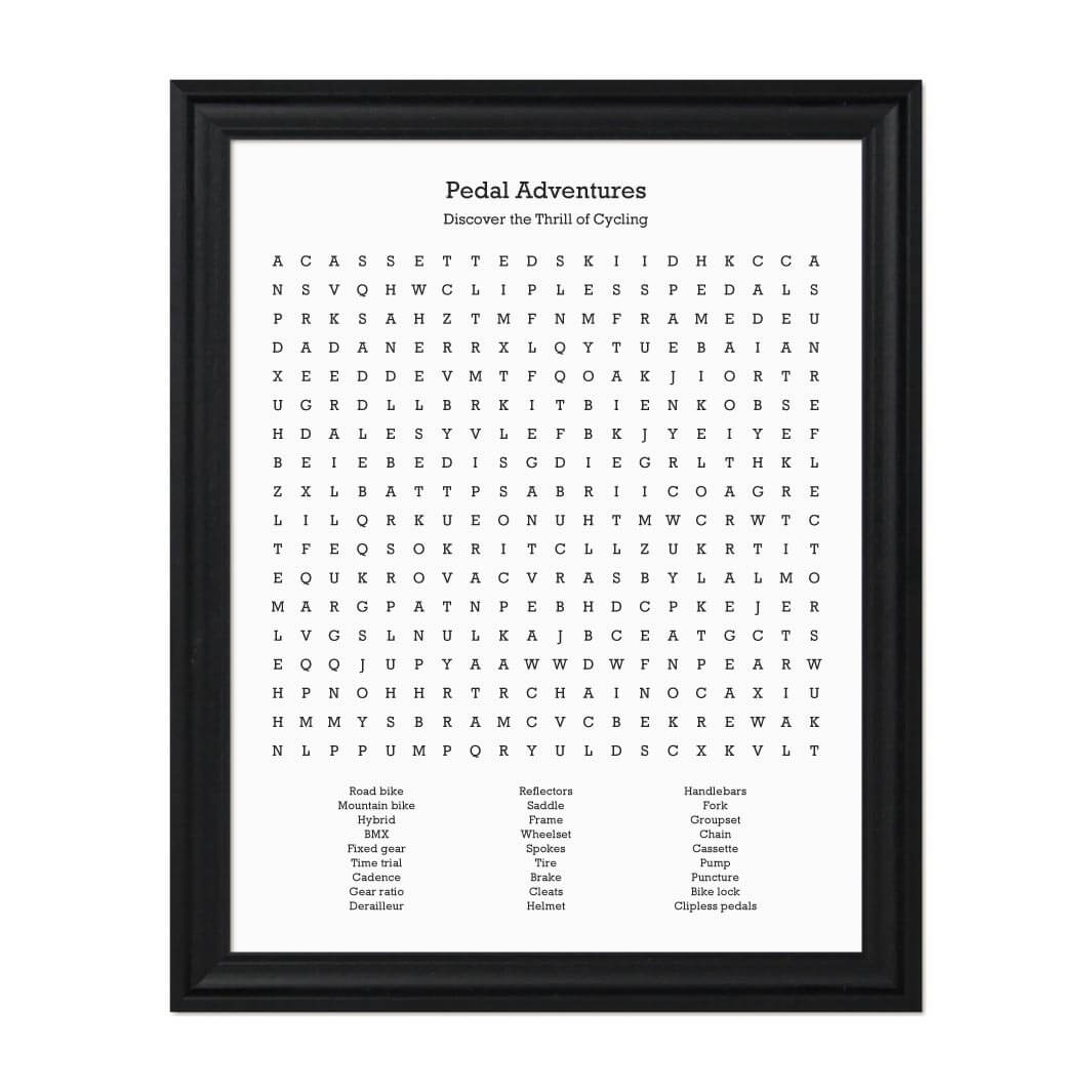 Custom Cycling Word Search Art Print#color-finish_black-beveled-frame