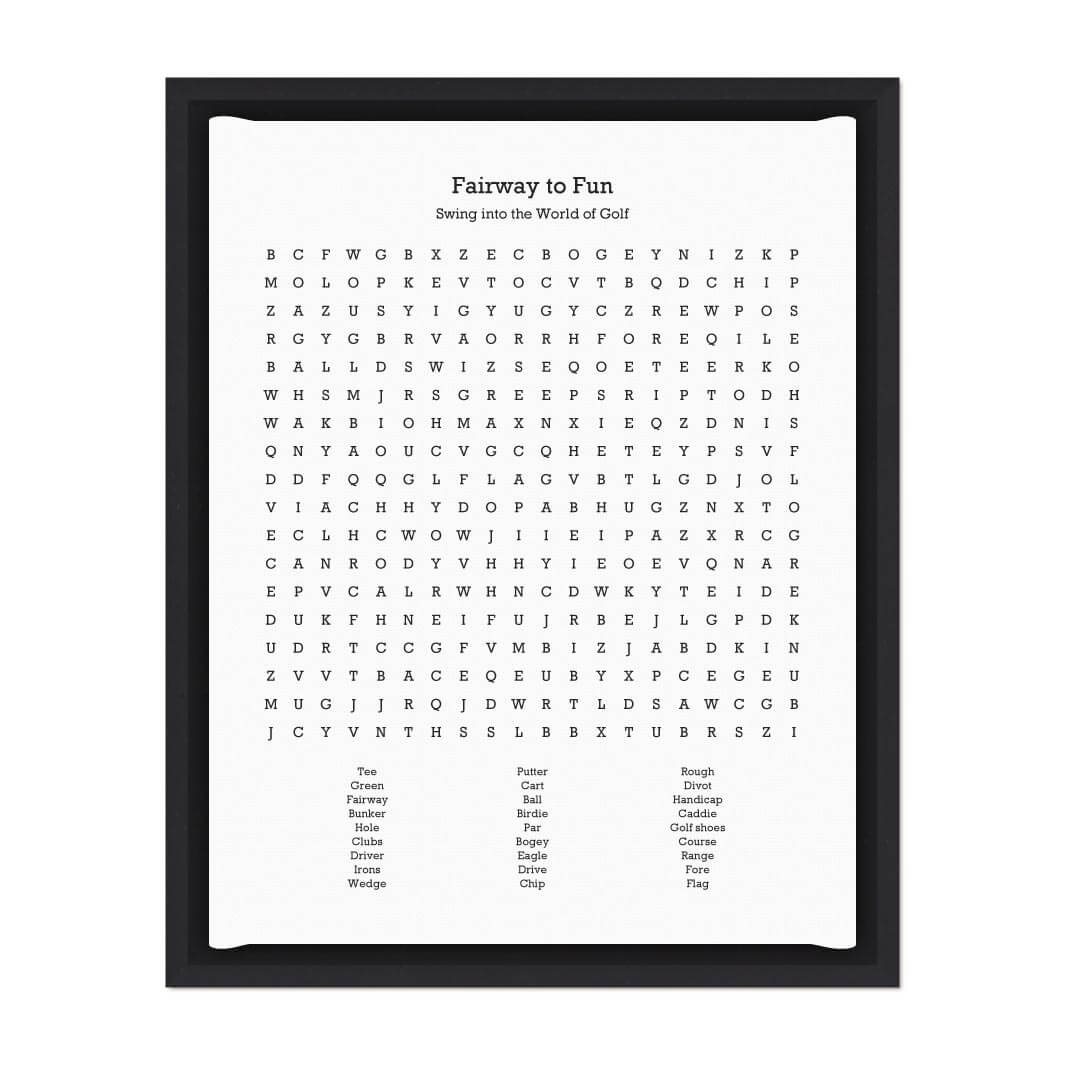 Custom Golfing Word Search Art Print#color-finish_black-floater-frame