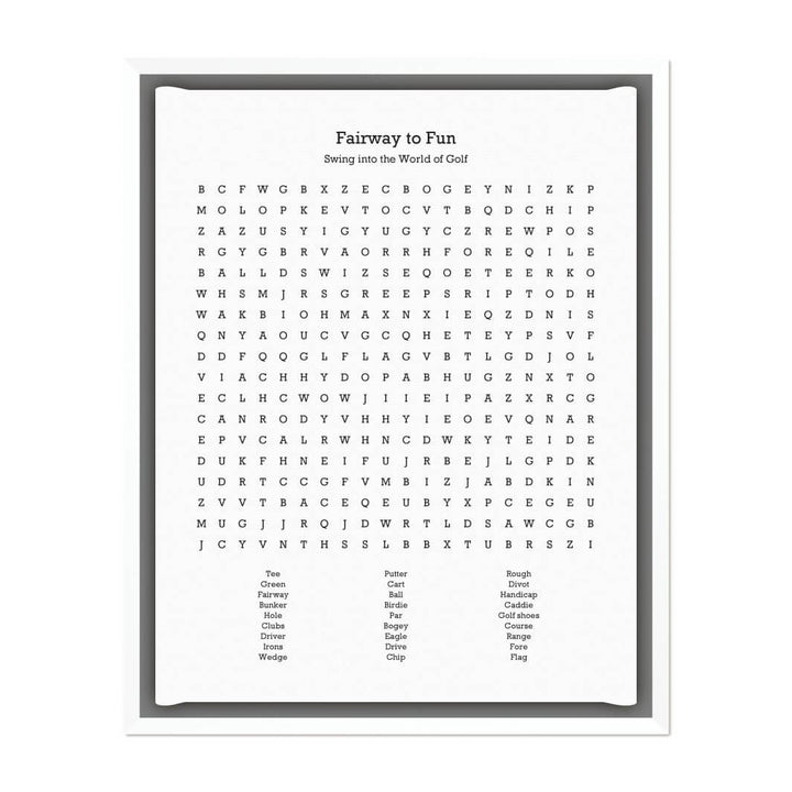 Custom Golfing Word Search Art Print#color-finish_white-floater-frame