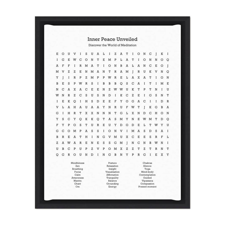 Custom Meditation Word Search Art Print#color-finish_black-floater-frame