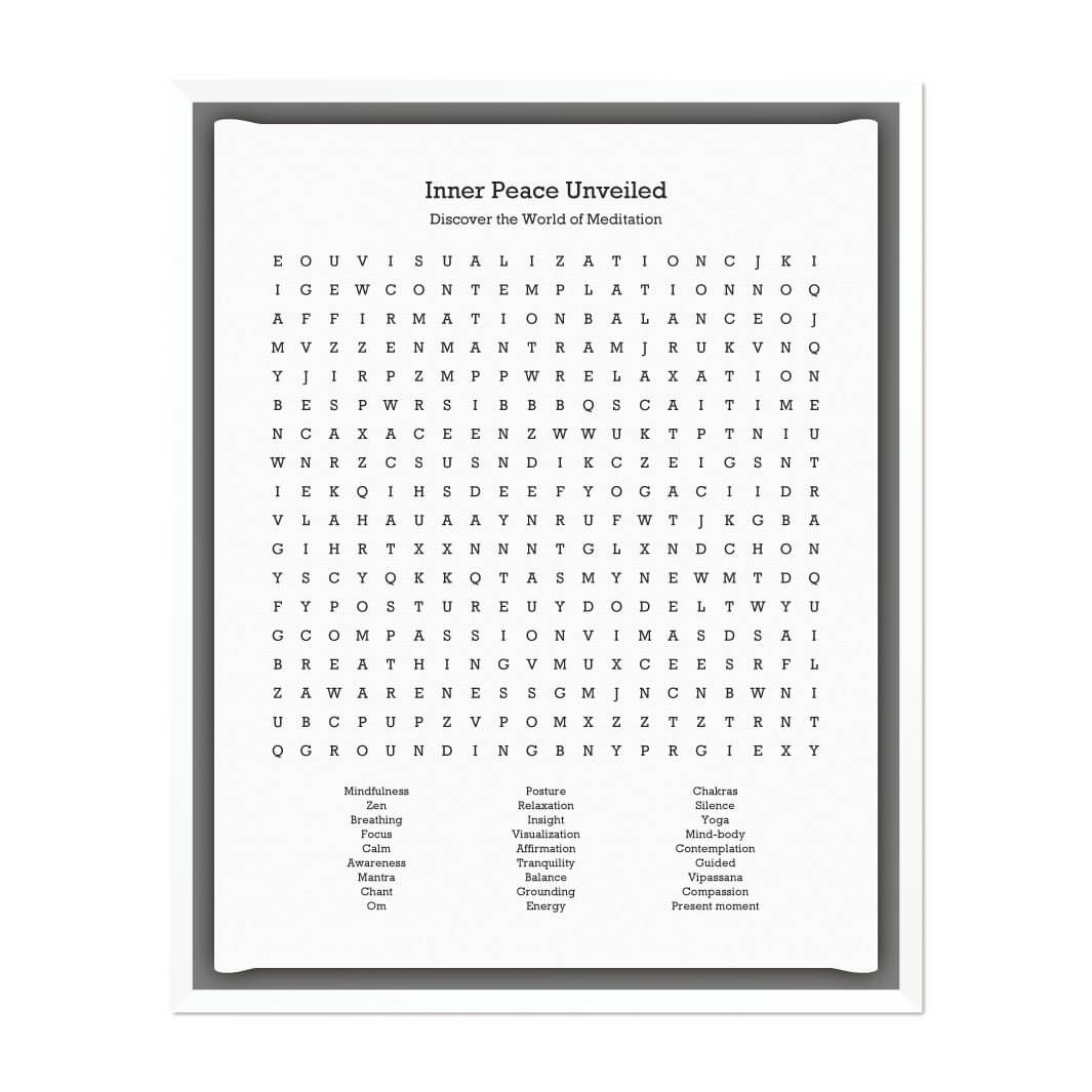 Custom Meditation Word Search Art Print#color-finish_white-floater-frame