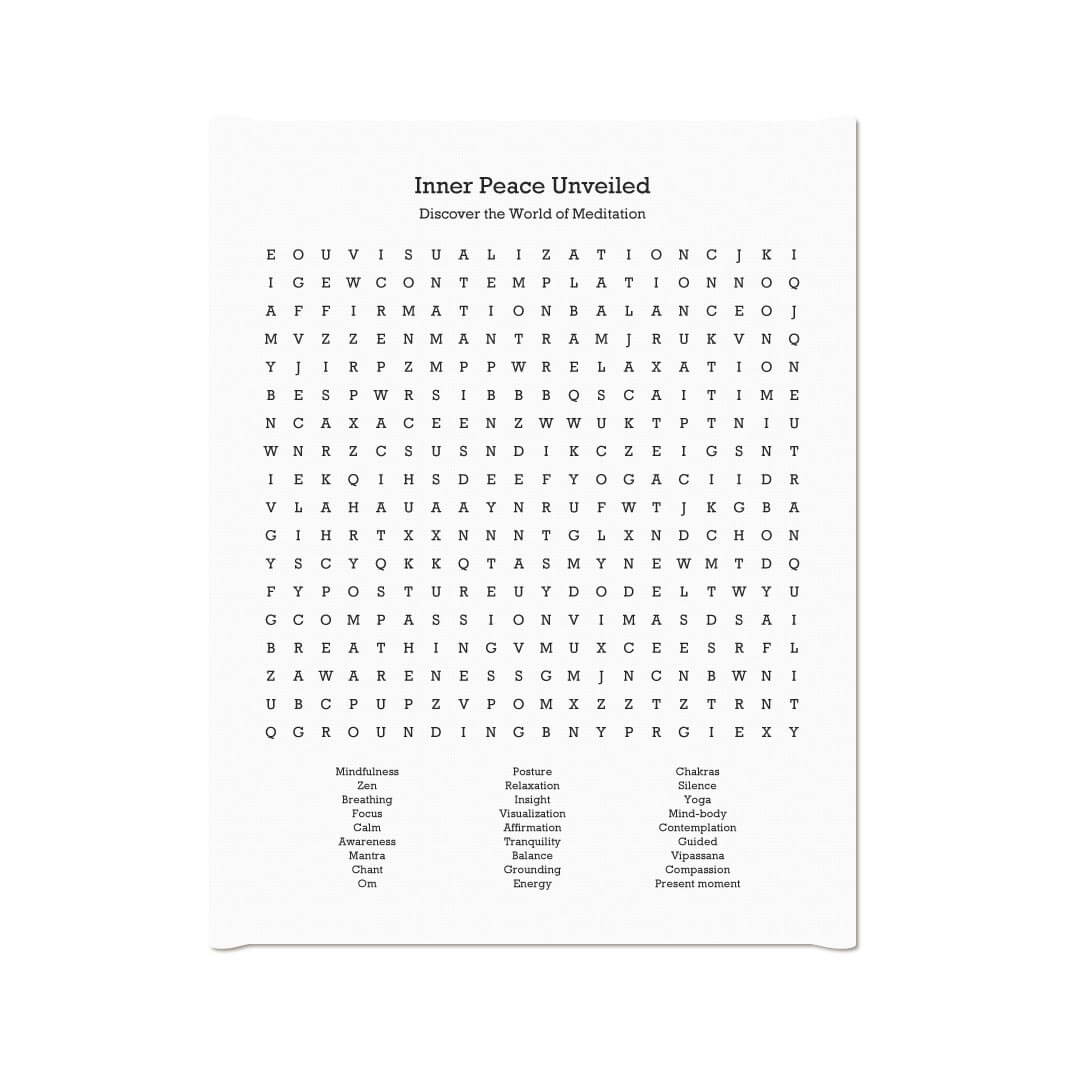 Custom Meditation Word Search Art Print#color-finish_wrapped-canvas