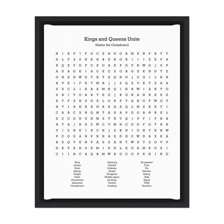 Custom Chess Word Search Art Print#color-finish_black-floater-frame