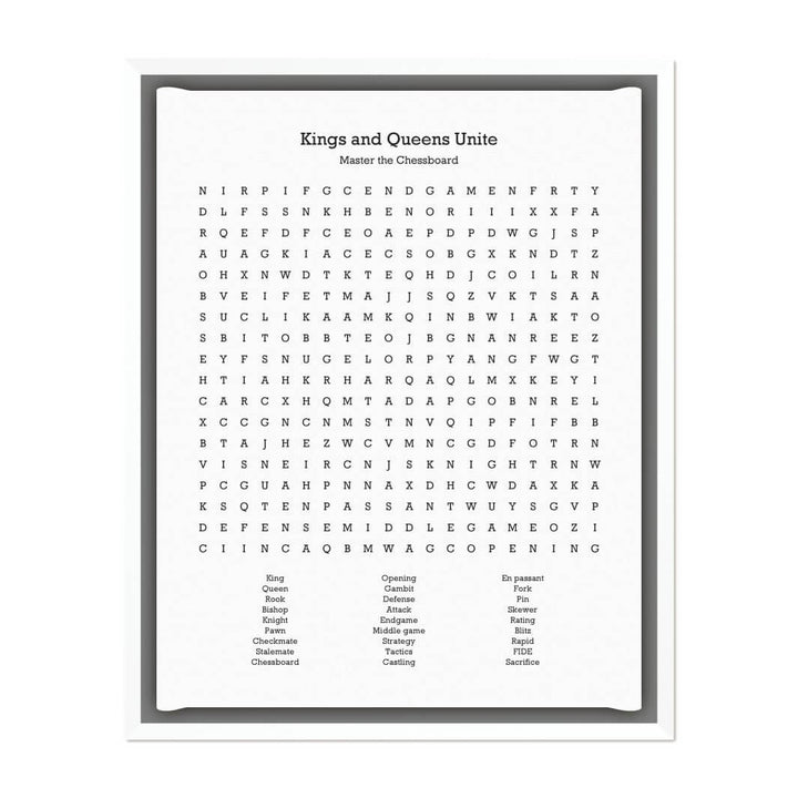 Custom Chess Word Search Art Print#color-finish_white-floater-frame