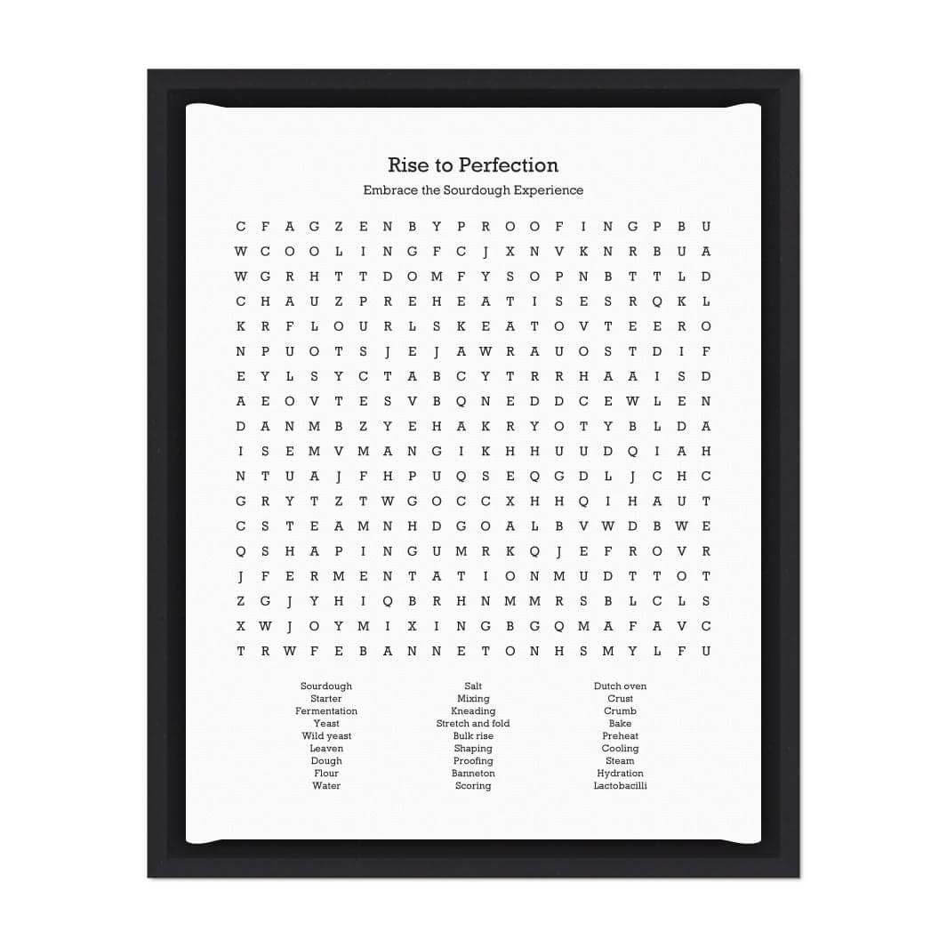 Custom Sourdough Bread Word Search Art Print#color-finish_black-floater-frame