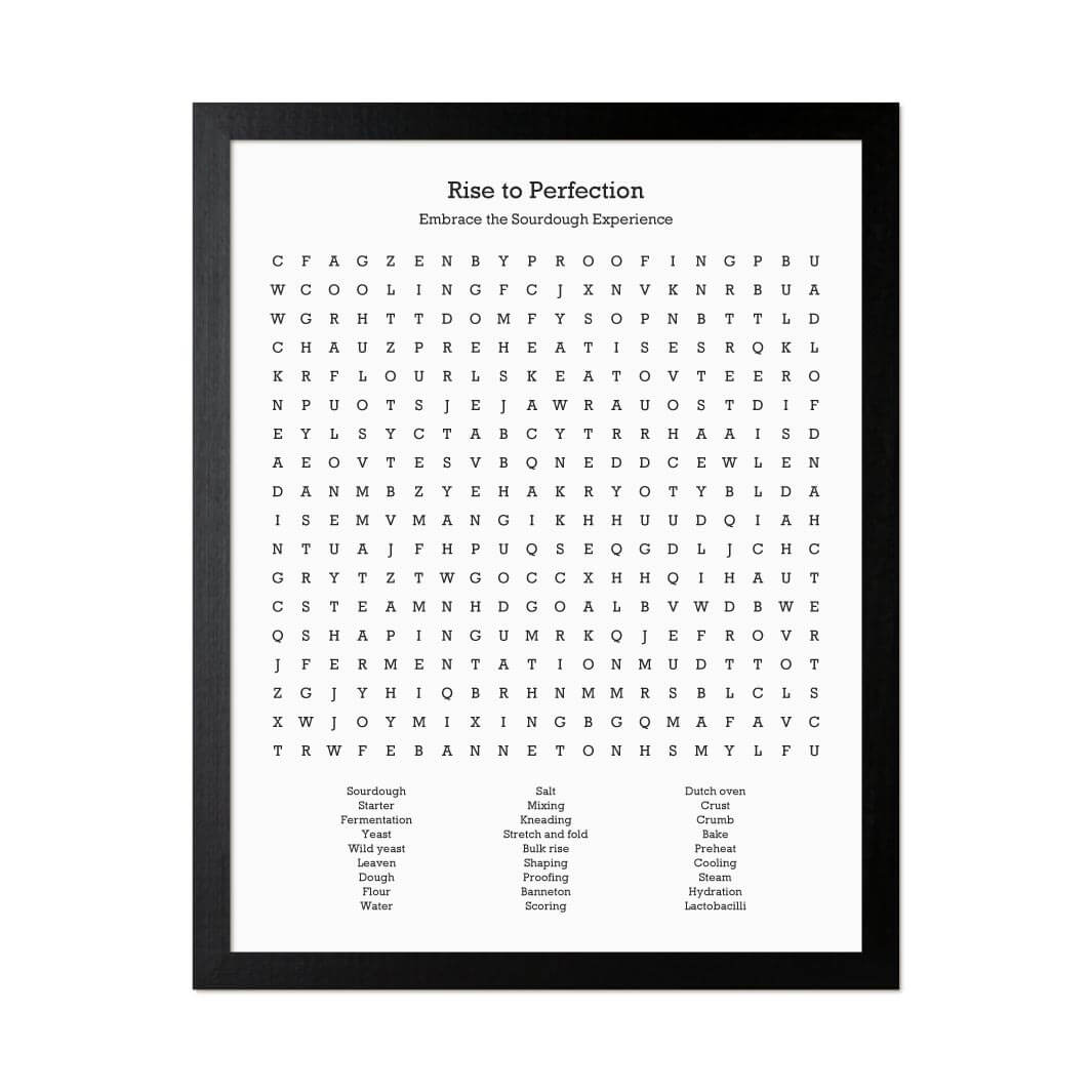 Custom Sourdough Bread Word Search Art Print#color-finish_black-thin-frame