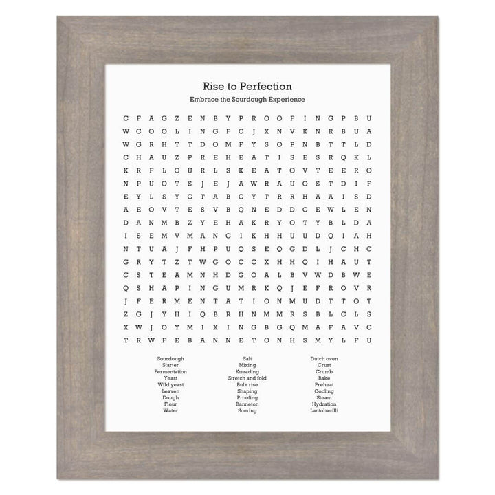 Custom Sourdough Bread Word Search Art Print#color-finish_gray-wide-frame