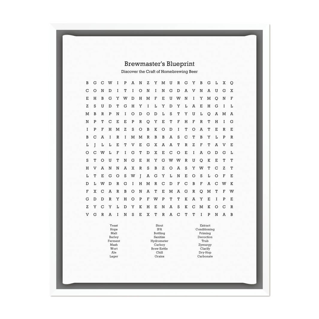 Custom Homebrewing Word Search Art Print#color-finish_white-floater-frame