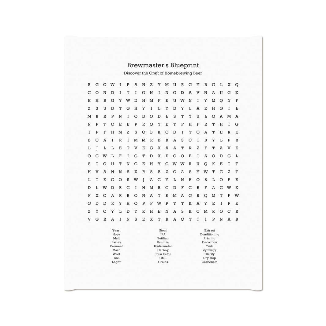 Custom Homebrewing Word Search Art Print#color-finish_wrapped-canvas
