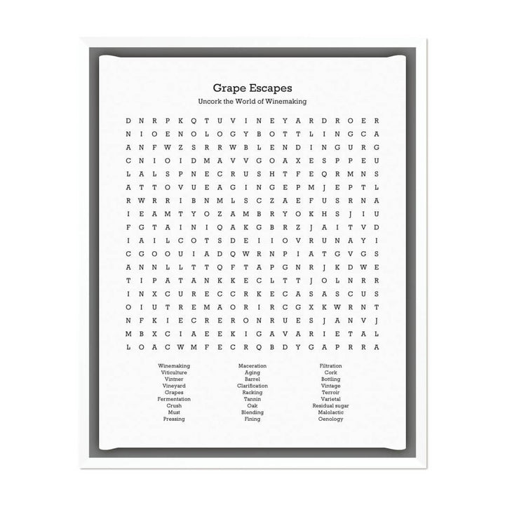 Custom Winemaking Word Search Art Print#color-finish_white-floater-frame