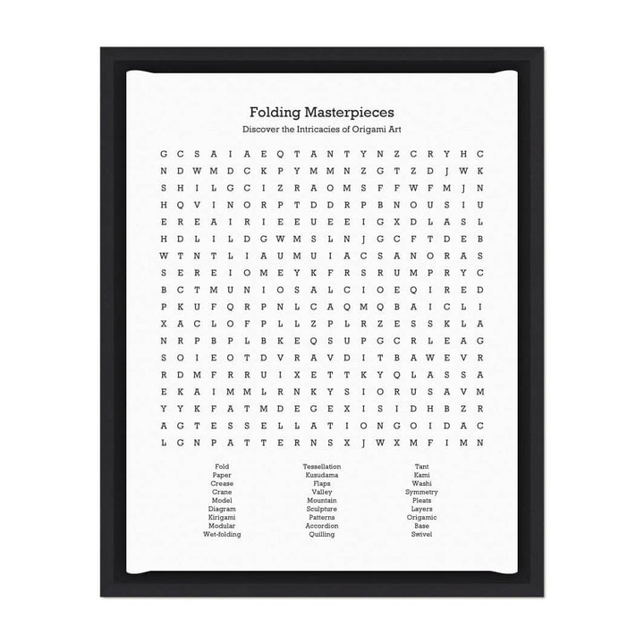 Custom Oragami Word Search Art Print#color-finish_black-floater-frame