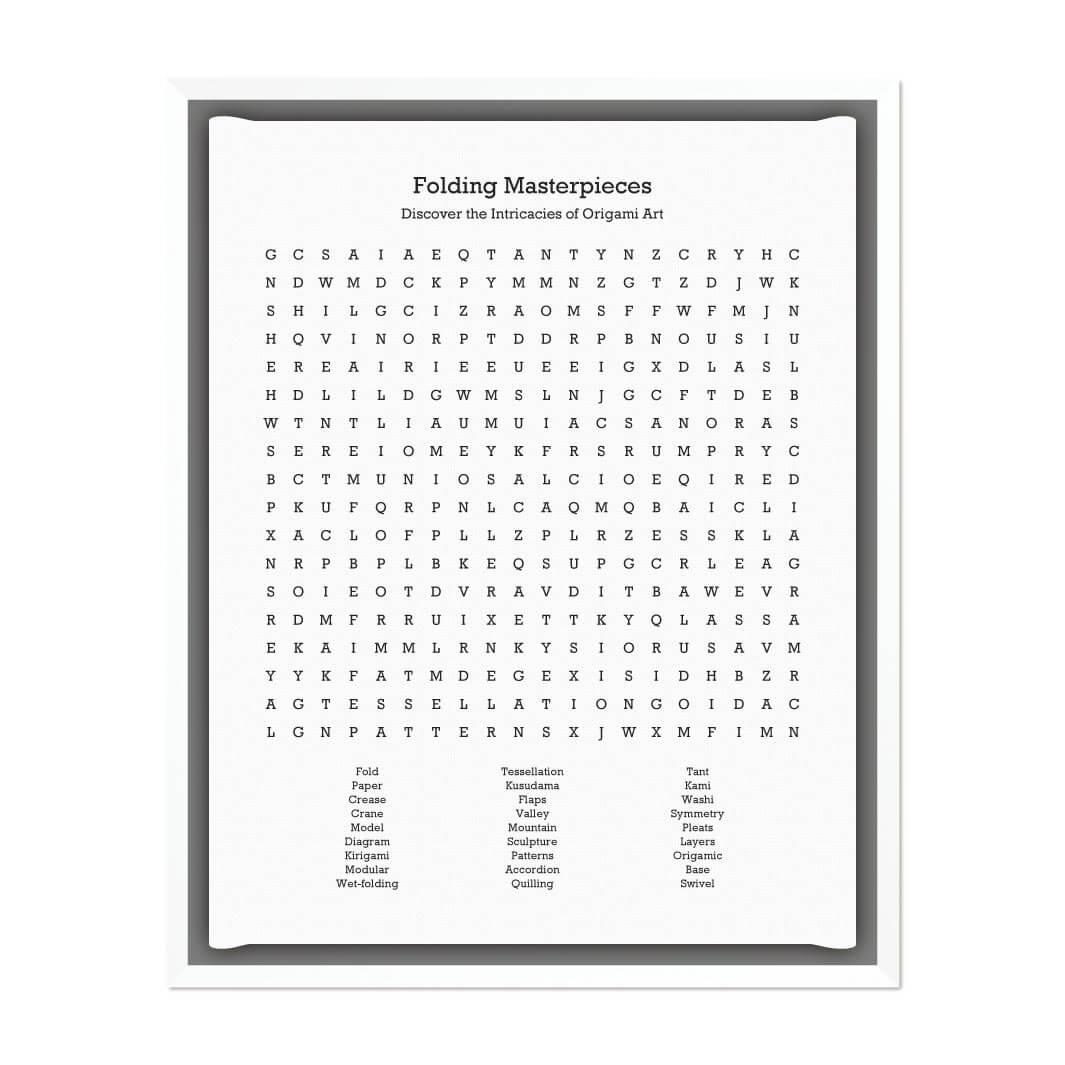 Custom Oragami Word Search Art Print#color-finish_white-floater-frame