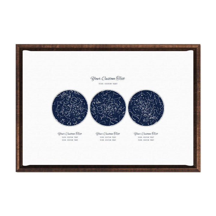 Custom Wedding Guest Book Alternative, Personalized Star Map with 3 Night Skies, Espresso Floater Frame#color-finish_espresso-floater-frame
