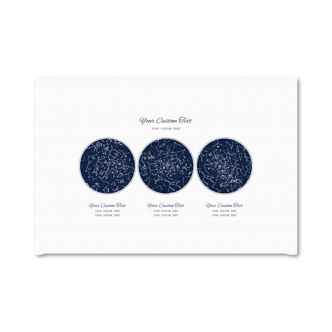 Custom Wedding Guest Book Alternative, Personalized Star Map with 3 Night Skies, Wrapped Canvas#color-finish_wrapped-canvas