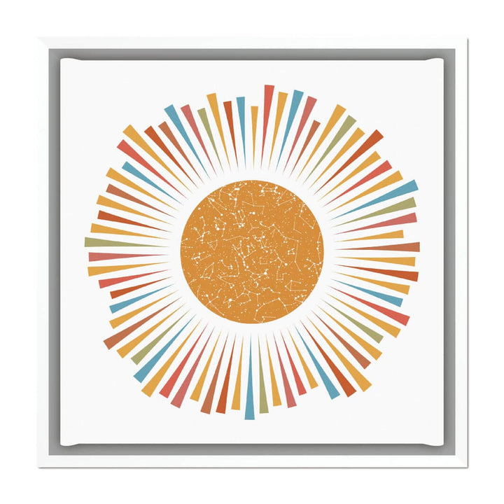 Sunburst Star Map Personalized with 1 Night Sky, White Floater Frame#color-finish_white-floater-frame