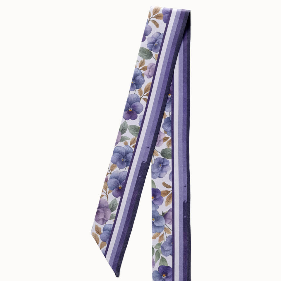 Violet Flower Silk Ribbon Scarf, Designed With Meaning
