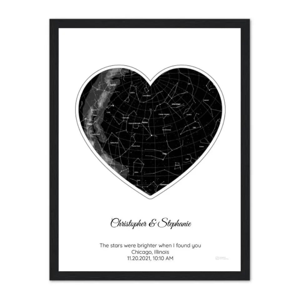Personalized Gift for Boyfriend - Choose Star Map, Street Map, or Your Photo