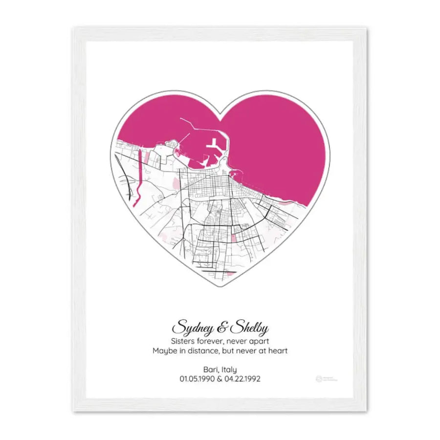 Personalized Gift for Sister - Choose Star Map, Street Map, or Your Photo