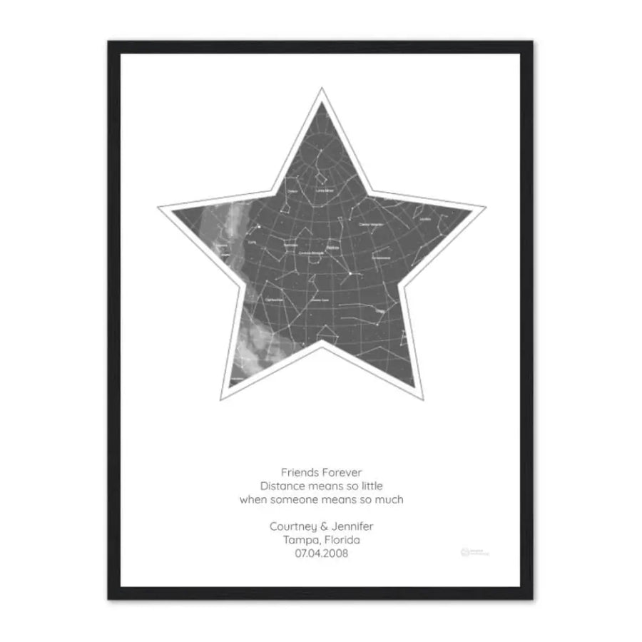 Personalized Gift for Best Friend - Choose Star Map, Street Map, or Your Photo