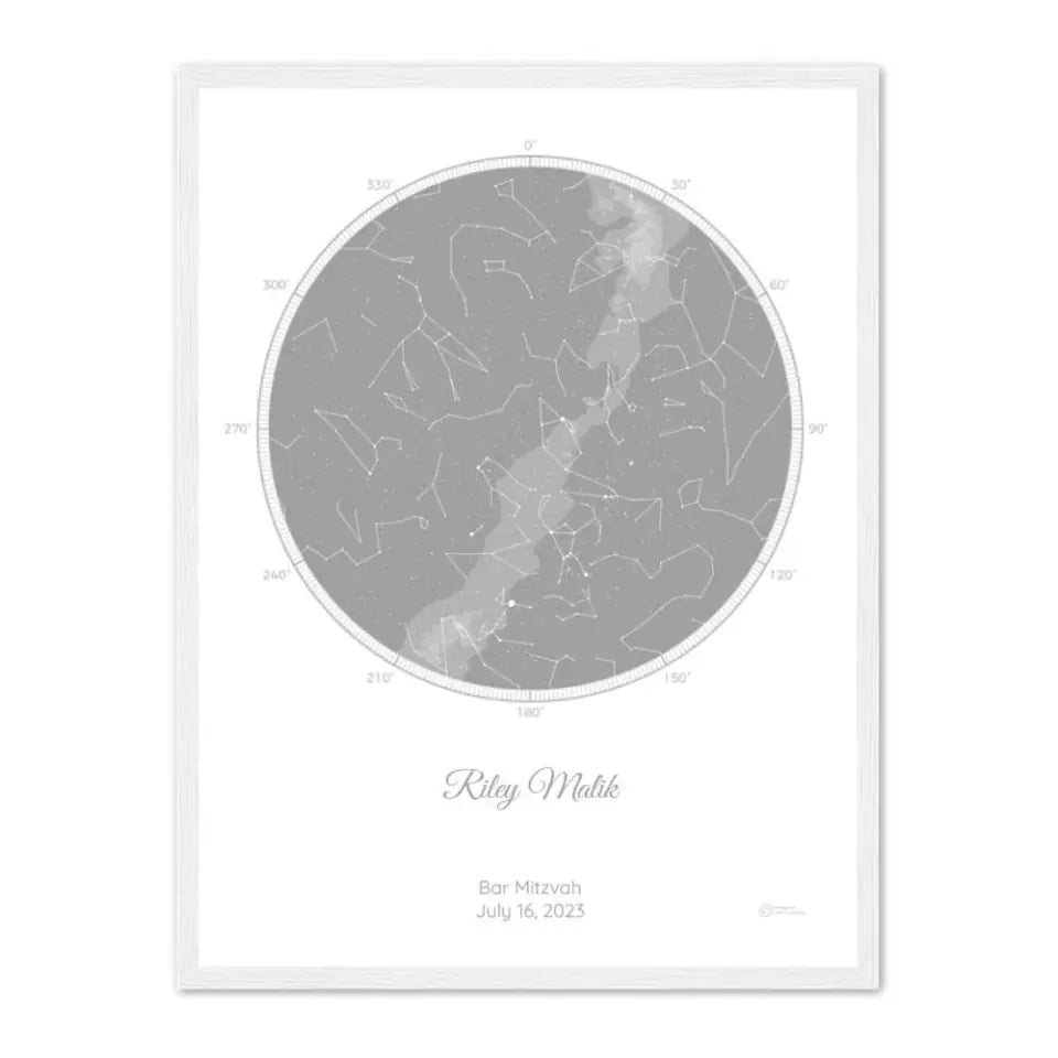 Personalized Bar Mitzvah Gift - Choose Star Map, Street Map, or Your Photo