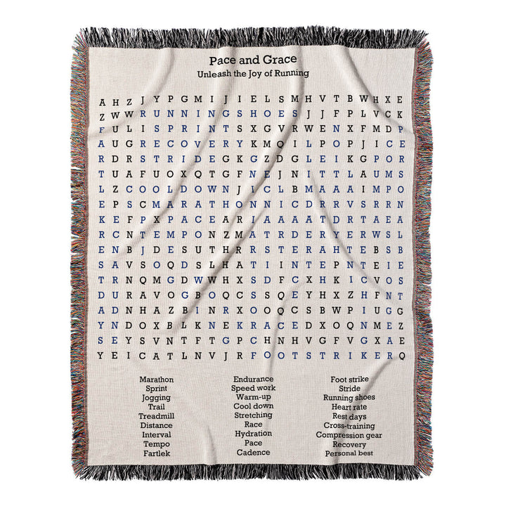 Pace and Grace Word Search, 50x60 Woven Throw Blanket, Blue#color-of-hidden-words_blue