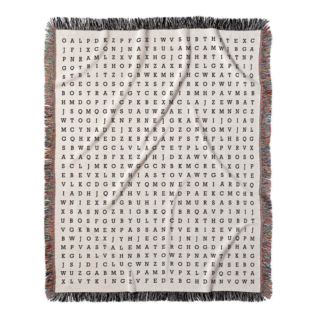 Kings and Queens Unite Word Search, 50x60 Woven Throw Blanket, Hidden#color-of-hidden-words_hidden