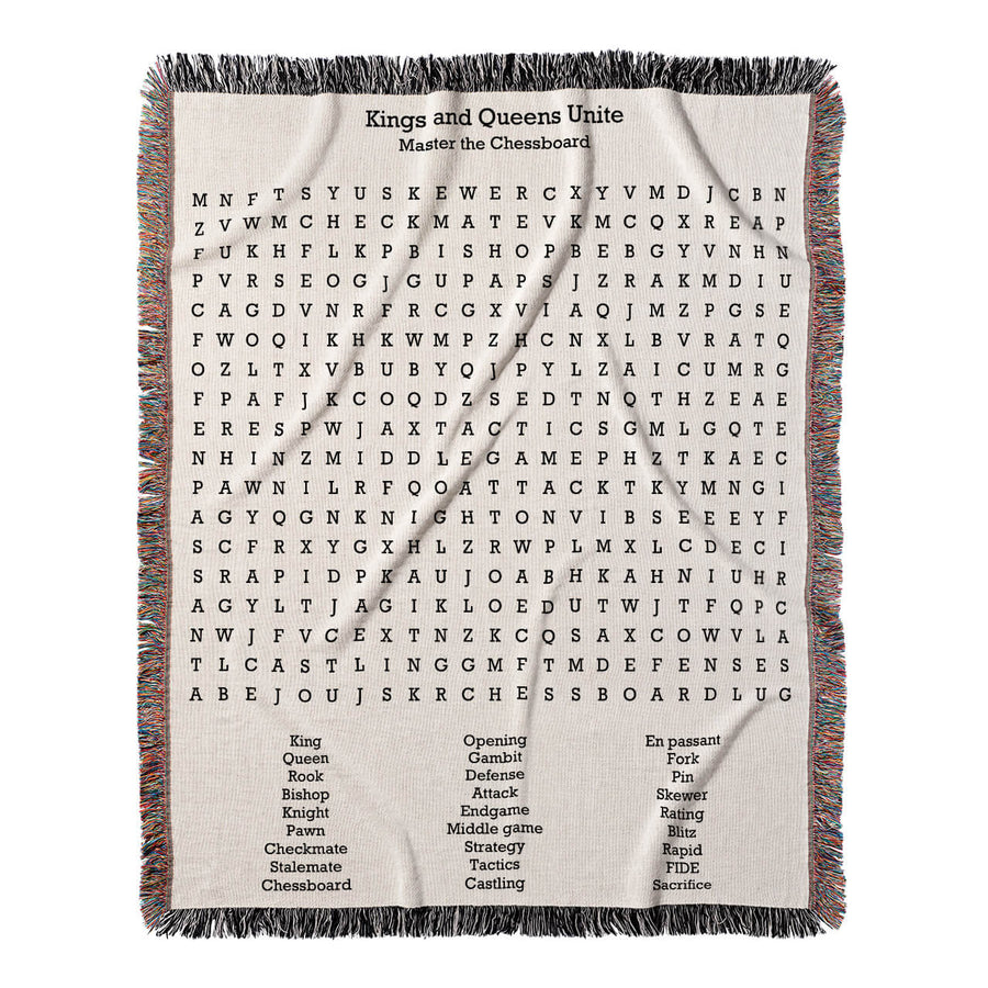 Kings and Queens Unite Word Search, 50x60 Woven Throw Blanket, Hidden#color-of-hidden-words_hidden