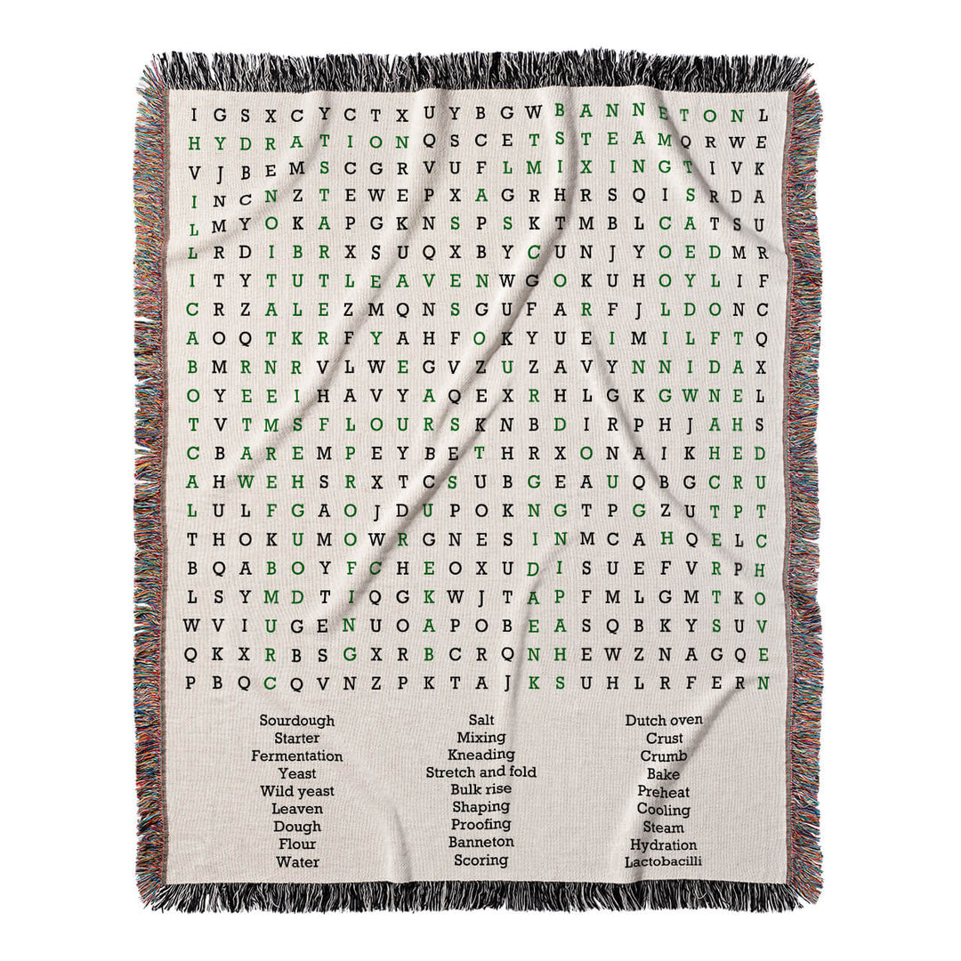 Rise to Perfection Word Search, 50x60 Woven Throw Blanket, Green#color-of-hidden-words_green
