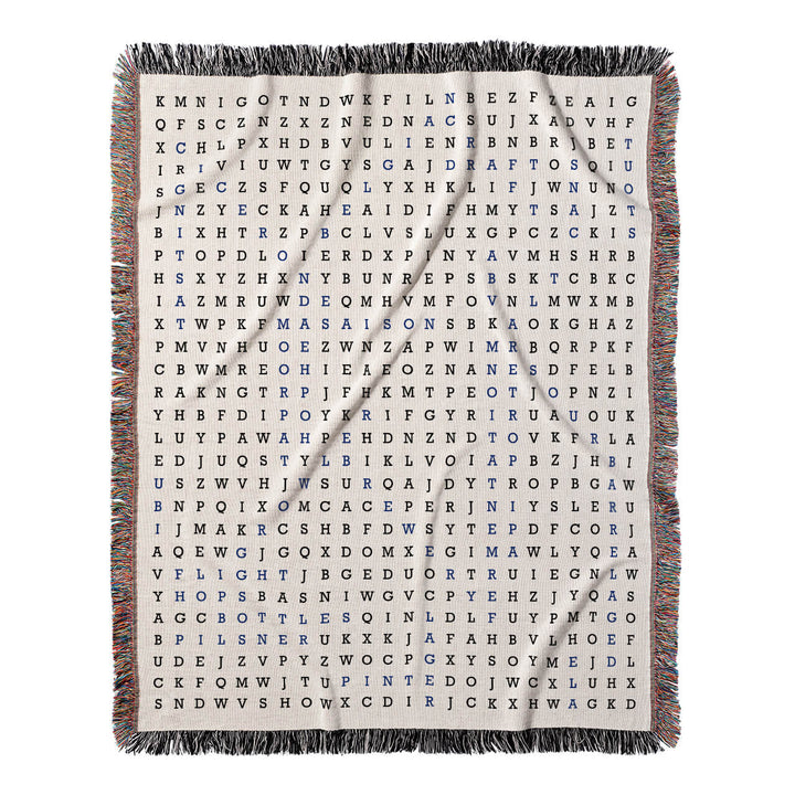 Hops and Dreams Word Search, 50x60 Woven Throw Blanket, Blue#color-of-hidden-words_blue