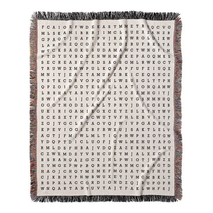 Folding Masterpieces Word Search, 50x60 Woven Throw Blanket, Hidden#color-of-hidden-words_hidden